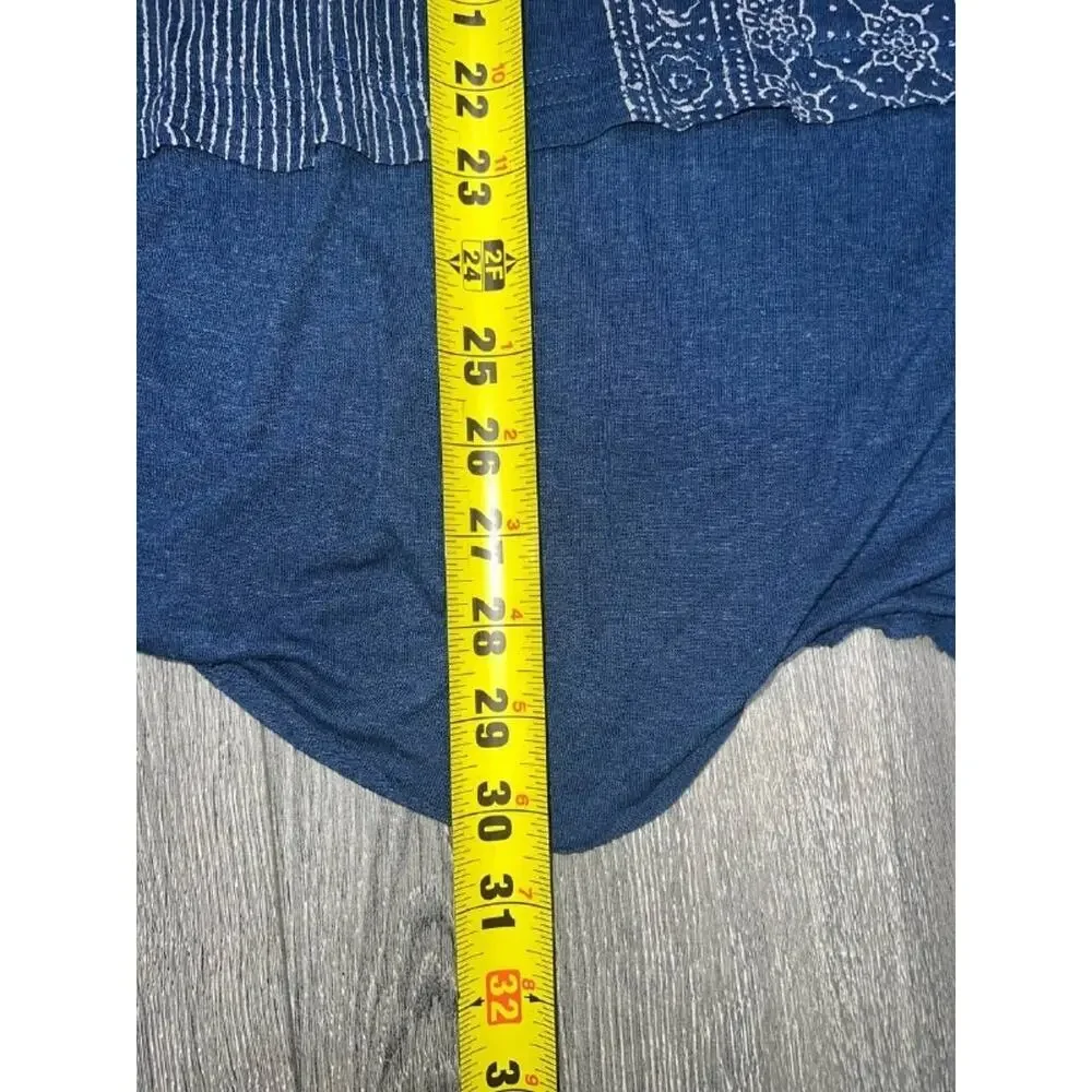 Free People Tunic Womens S/P Indigo Y2K Dreams Oversized Floral Bohemian A004915 - Picture 8 of 9